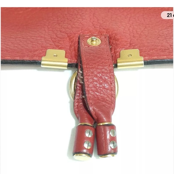 AUTHENTIC CHLOE Marcie Flap Leather Continental Wallet in Poppy(Rare Color) - Picture 9 of 9